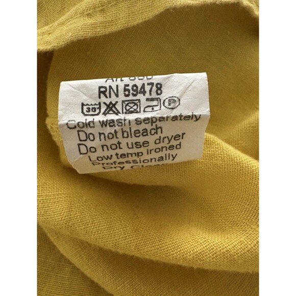 TERZO MILLENNIO Linen Top Button Back M Yellow Lagenlook Beach Lightweight Italy - Picture 15 of 16